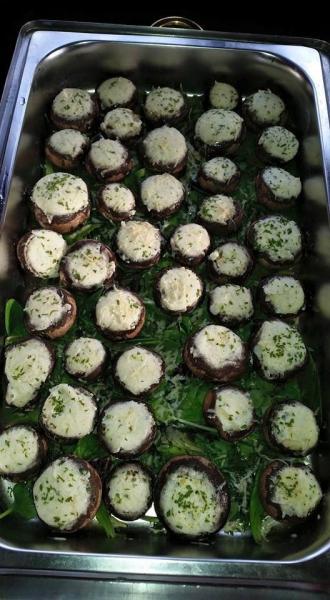 Terri's Catering Frankfort Kentucky offers cheese stuffed mushrooms on their catering menu. 