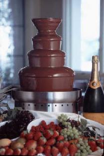Indulge in our decadent chocolate fountain with our sweet trimmings including fresh fruit and candies!  