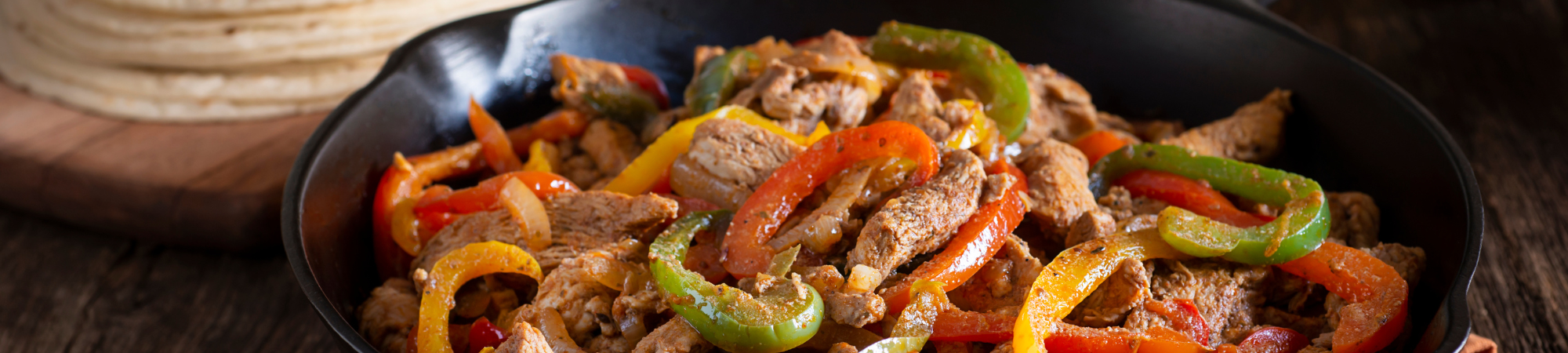 skillet fajitas with peppers