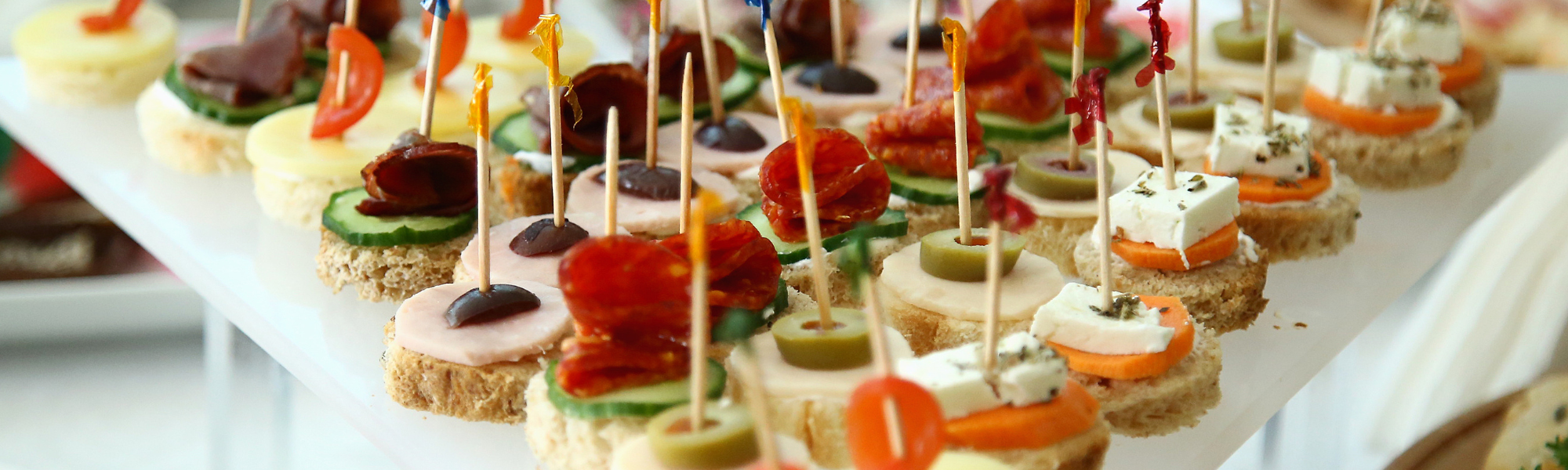 catered appetizers on a tray